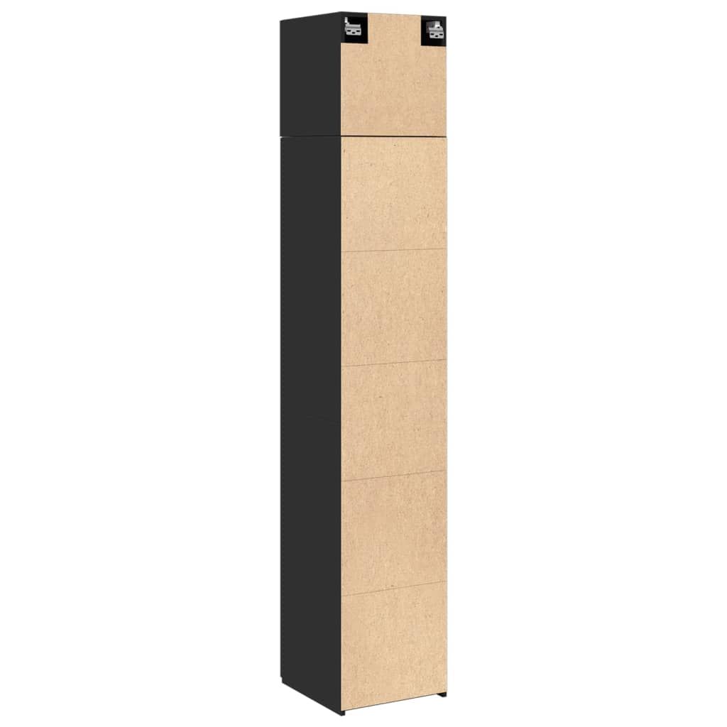 Hochschrank Schmal Schwarz 40x42,5x225 cm Holzwerkstoff