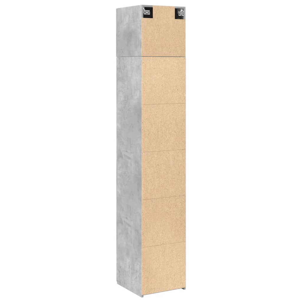 Hochschrank Schmal Betongrau 40x42,5x225 cm Holzwerkstoff