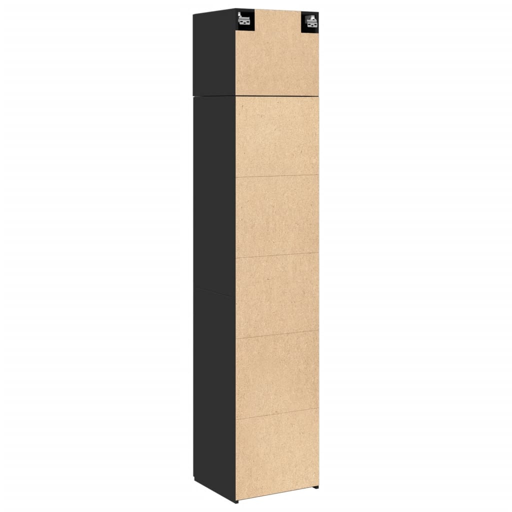 Hochschrank Schmal Schwarz 45x42,5x225 cm Holzwerkstoff