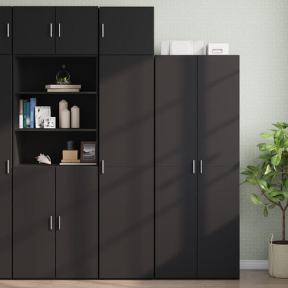 Hochschrank Schmal Schwarz 45x42,5x225 cm Holzwerkstoff