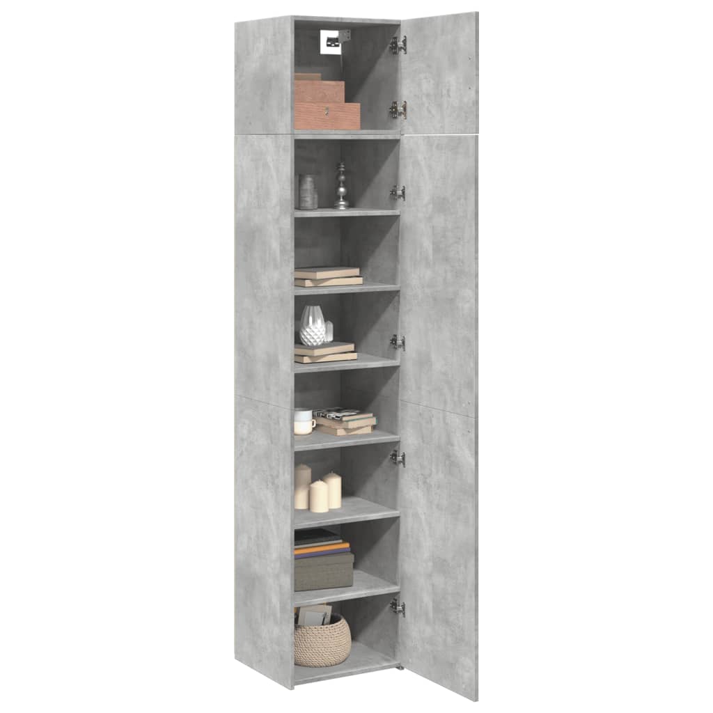 Hochschrank Schmal Betongrau 45x42,5x225 cm Holzwerkstoff