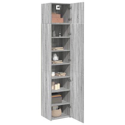 Hochschrank Schmal Grau Sonoma 45x42,5x225 cm Holzwerkstoff