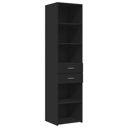 Hochschrank Schmal Schwarz 45x42,5x225 cm Holzwerkstoff