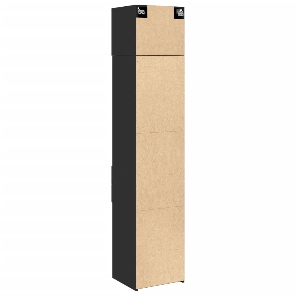 Hochschrank Schmal Schwarz 45x42,5x225 cm Holzwerkstoff