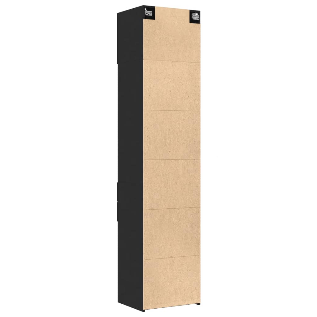 Hochschrank Schmal Schwarz 50x42,5x225 cm Holzwerkstoff