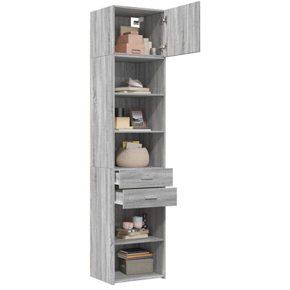 Hochschrank Schmal Grau Sonoma 50x42,5x225 cm Holzwerkstoff