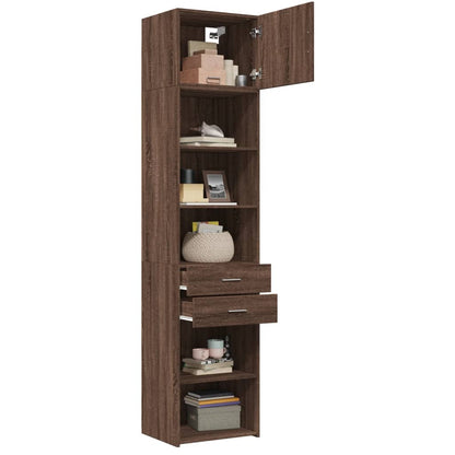 Hochschrank Schmal Eichen-Optik 50x42,5x225 cm Holzwerkstoff