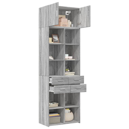 Hochschrank Grau Sonoma 70x42,5x225 cm Holzwerkstoff