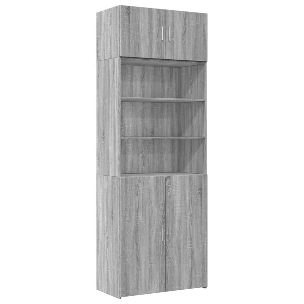 Hochschrank Grau Sonoma 80x42,5x225 cm Holzwerkstoff