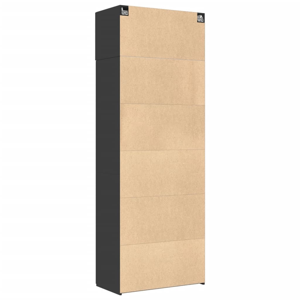 Hochschrank Schwarz 80x42,5x225 cm Holzwerkstoff