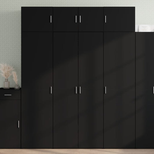 Hochschrank Schwarz 80x42,5x225 cm Holzwerkstoff