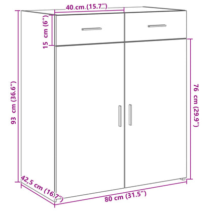 Sideboard Betongrau 80x42,5x93 cm Holzwerkstoff