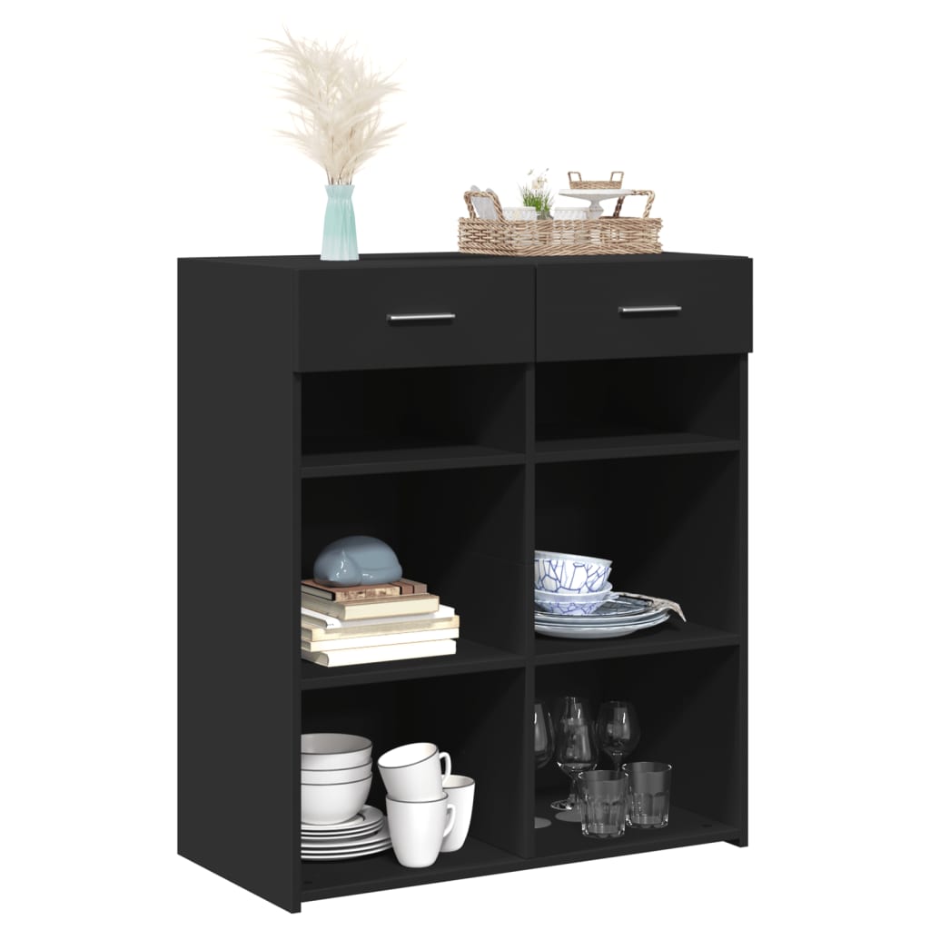 Sideboard Schwarz 80x42,5x93 cm Holzwerkstoff