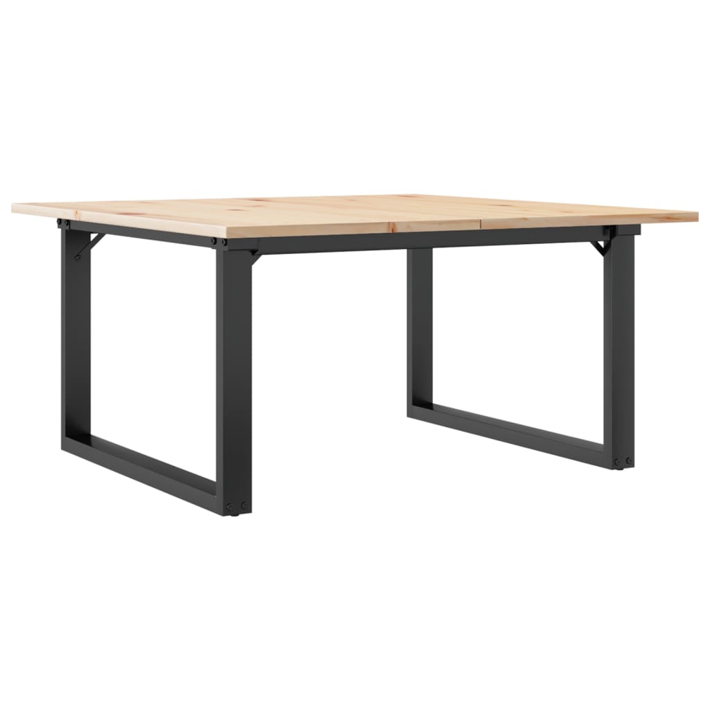 Couchtisch O-Gestell 90x90x45cm Massivholz Kiefer und Gusseisen