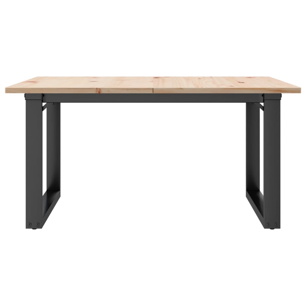 Couchtisch O-Gestell 90x90x45cm Massivholz Kiefer und Gusseisen