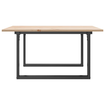 Couchtisch O-Gestell 90x90x45cm Massivholz Kiefer und Gusseisen