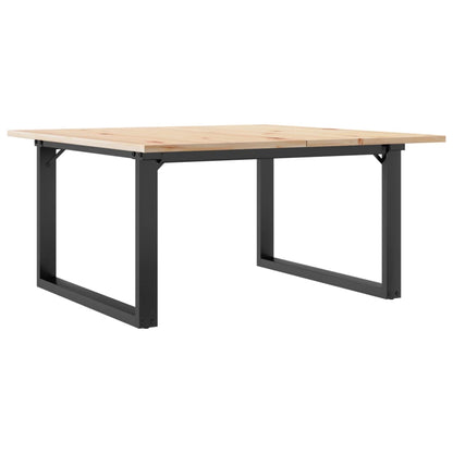 Couchtisch O-Gestell 90x90x45cm Massivholz Kiefer und Gusseisen