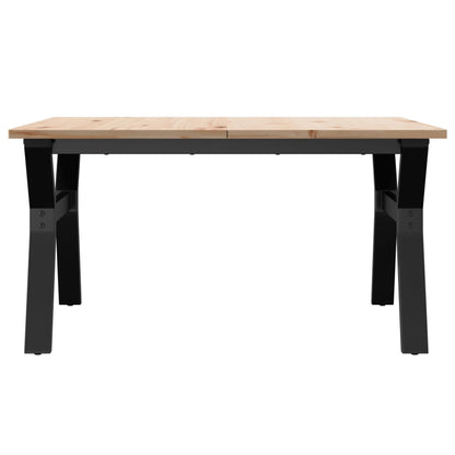 Couchtisch Y-Gestell 90x90x45cm Massivholz Kiefer und Gusseisen