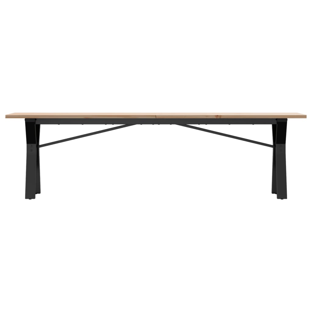 Couchtisch Y-Gestell 160x40x45 cm Massivholz Kiefer & Gusseisen