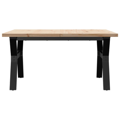 Couchtisch Y-Gestell 90x90x45,5cm Massivholz Kiefer & Gusseisen