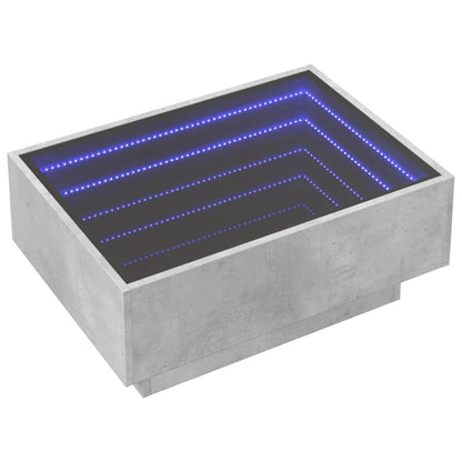 LED-Couchtisch Betongrau 70x50x30 cm Holzwerkstoff