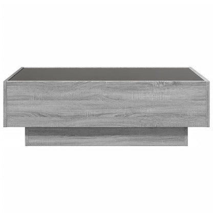 LED-Couchtisch Grau Sonoma 90x50x30 cm Holzwerkstoff