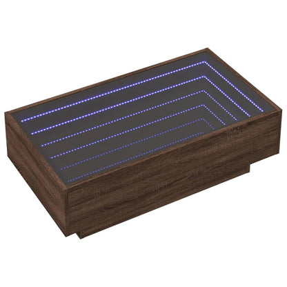 LED-Couchtisch Braun Eichen-Optik 90x50x30 cm Holzwerkstoff