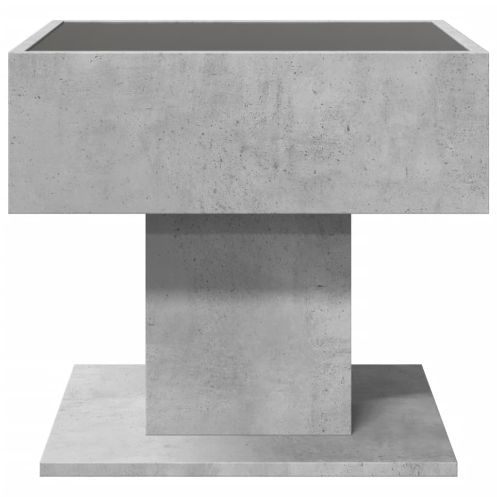 LED-Couchtisch Betongrau 50x50x45 cm Holzwerkstoff