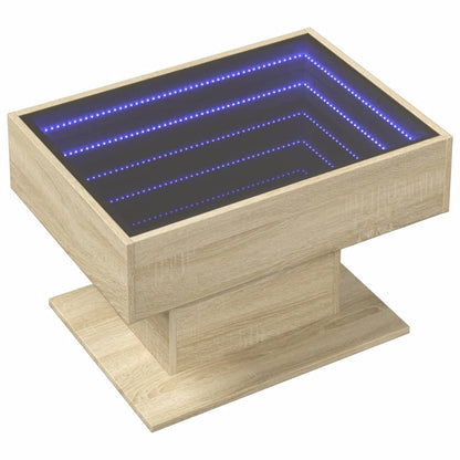 LED-Couchtisch Sonoma Eiche 70x50x45 cm Holzwerkstoff