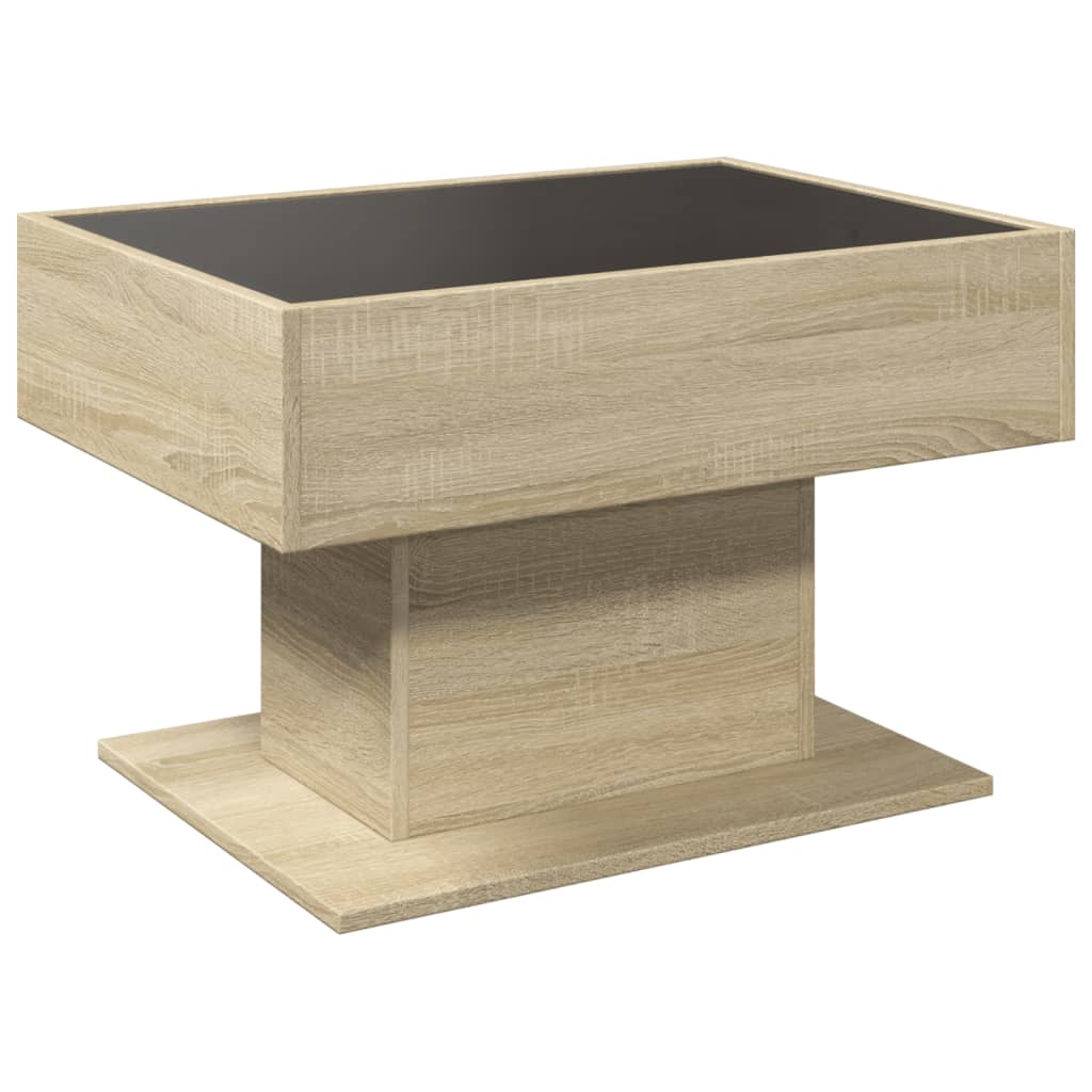 LED-Couchtisch Sonoma Eiche 70x50x45 cm Holzwerkstoff