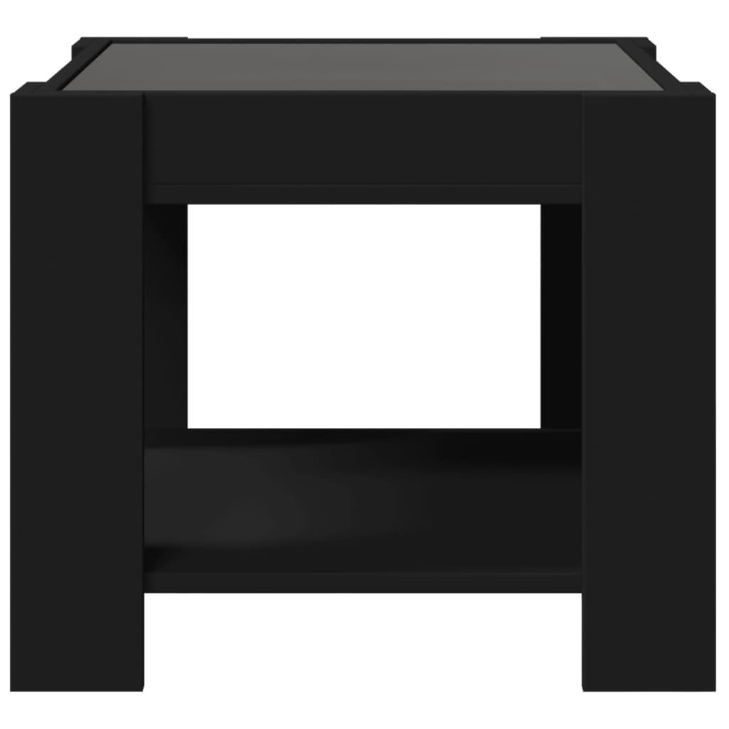 LED-Couchtisch Schwarz 53x53x45 cm Holzwerkstoff