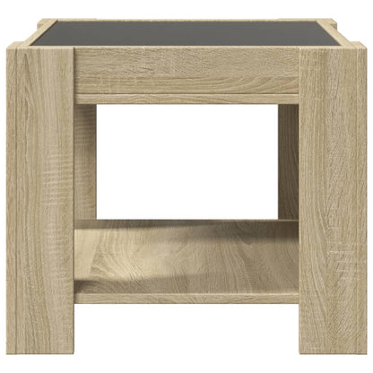 LED-Couchtisch Sonoma Eiche 53x53x45 cm Holzwerkstoff