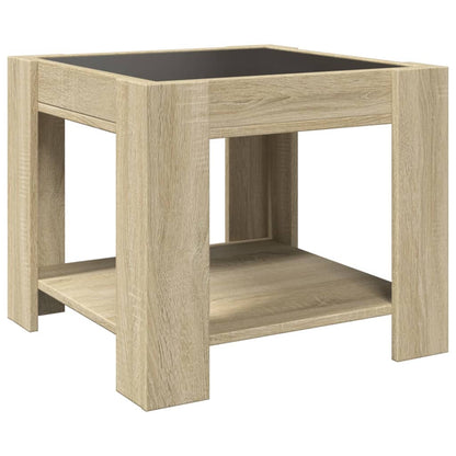 LED-Couchtisch Sonoma Eiche 53x53x45 cm Holzwerkstoff