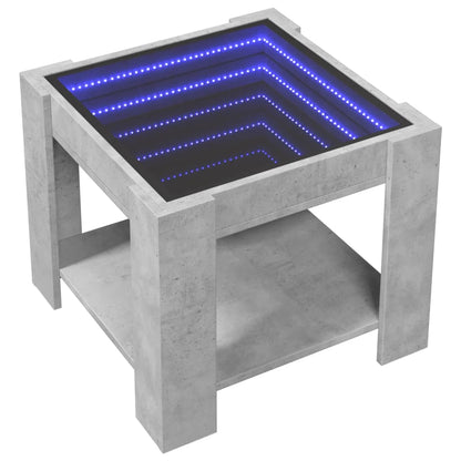 LED-Couchtisch Betongrau 53x53x45 cm Holzwerkstoff