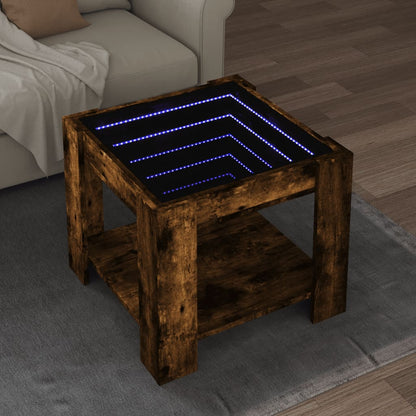 LED-Couchtisch Räuchereiche 53x53x45 cm Holzwerkstoff