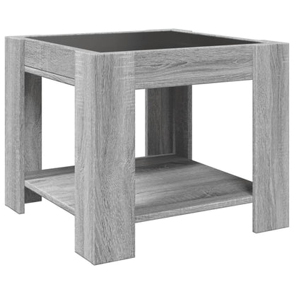 LED-Couchtisch Grau Sonoma 53x53x45 cm Holzwerkstoff