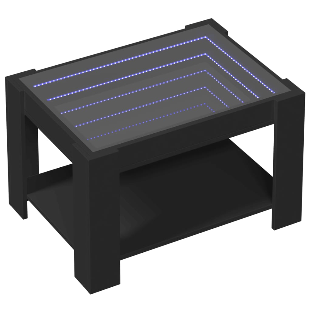 LED-Couchtisch Schwarz 73x53x45 cm Holzwerkstoff