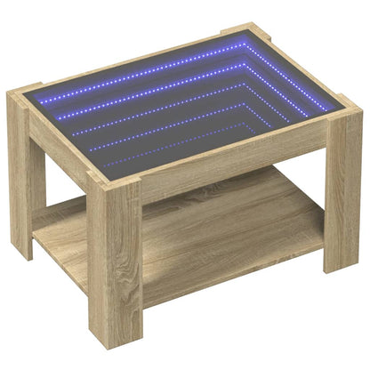 LED-Couchtisch Sonoma Eiche 73x53x45 cm Holzwerkstoff