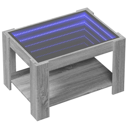 LED-Couchtisch Grau Sonoma 73x53x45 cm Holzwerkstoff