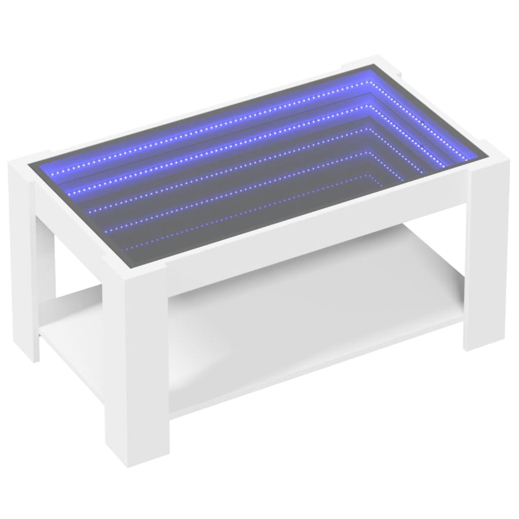 LED-Couchtisch Weiß 93x53x45 cm Holzwerkstoff