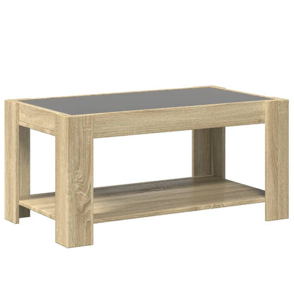 LED-Couchtisch Sonoma Eiche 93x53x45 cm Holzwerkstoff