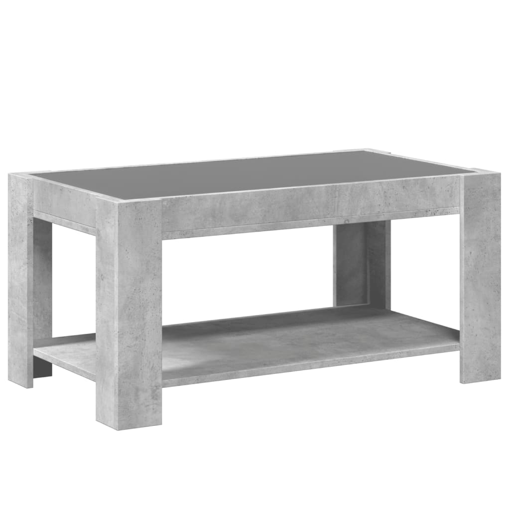 LED-Couchtisch Betongrau 93x53x45 cm Holzwerkstoff