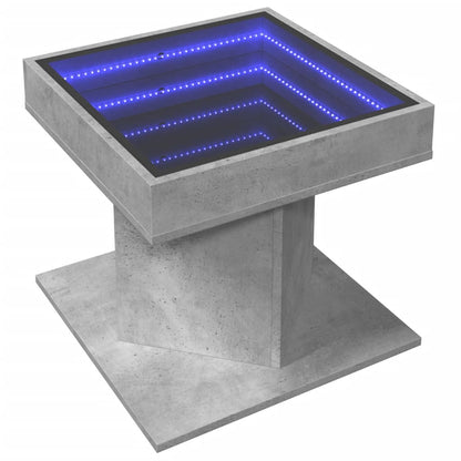 LED-Couchtisch Betongrau 50x50x45 cm Holzwerkstoff