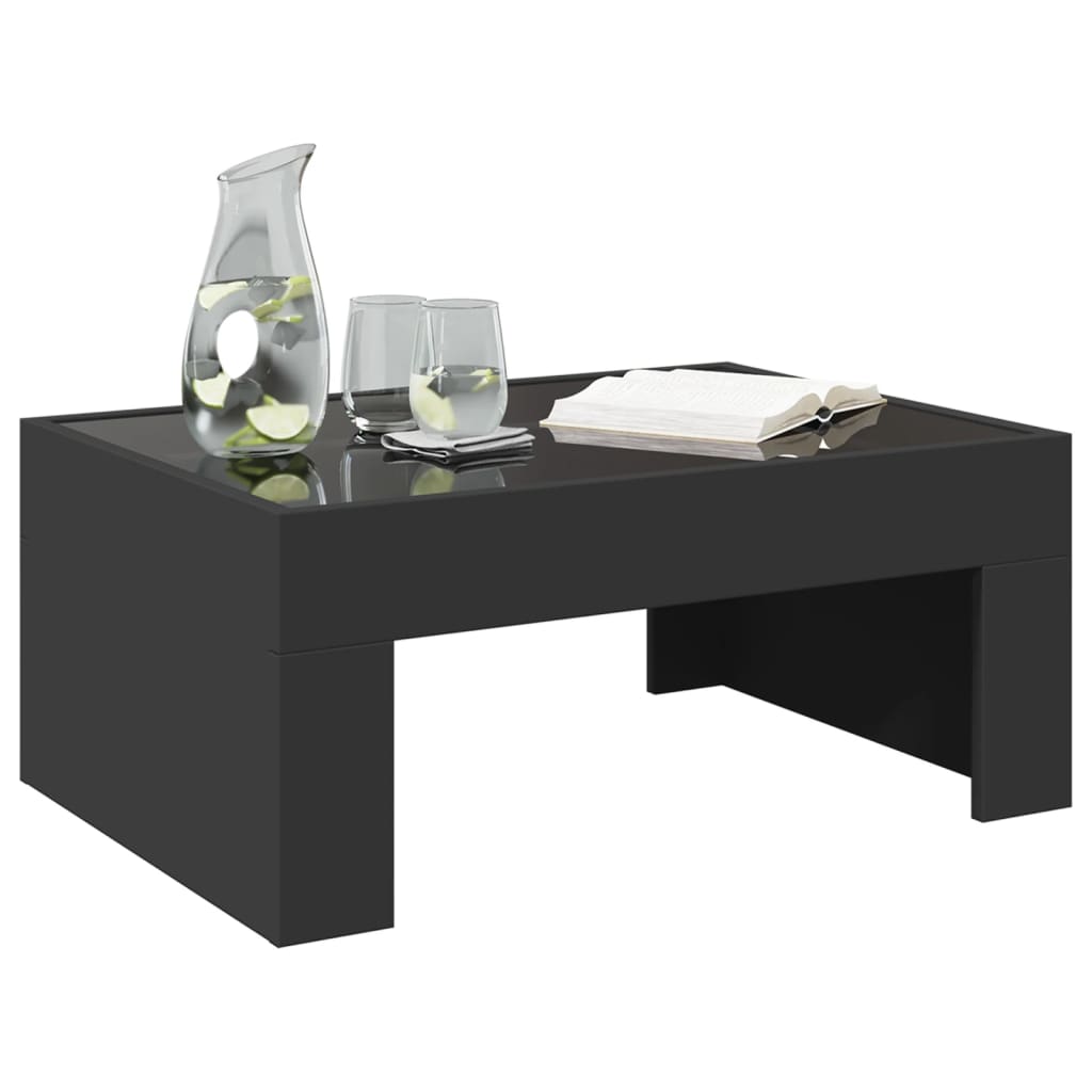 Couchtisch mit Infinity-LED Schwarz 70x50x30 cm