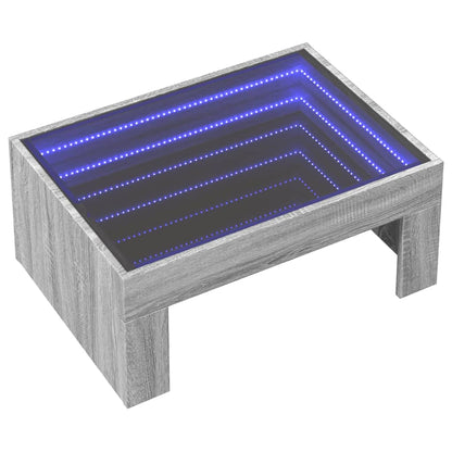 Couchtisch mit Infinity-LED Grau Sonoma 70x50x30 cm