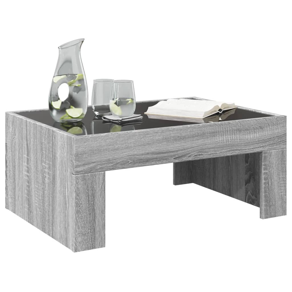 Couchtisch mit Infinity-LED Grau Sonoma 70x50x30 cm