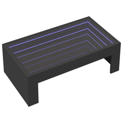 Couchtisch mit Infinity-LED Schwarz 90x50x30 cm