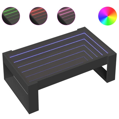 Couchtisch mit Infinity-LED Schwarz 90x53x30 cm