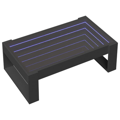 Couchtisch mit Infinity-LED Schwarz 90x53x30 cm