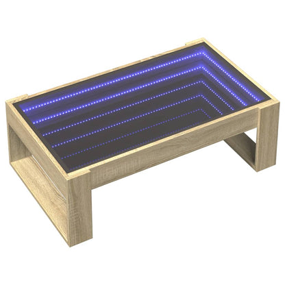 Couchtisch mit Infinity-LED Sonoma-Eiche 90x53x30 cm